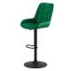 Scaun de bar reglabil din catifea ABS 145 verde