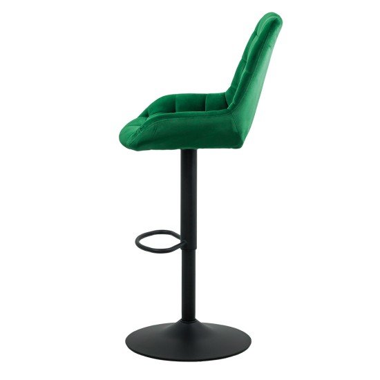 Scaun de bar reglabil din catifea ABS 145 verde