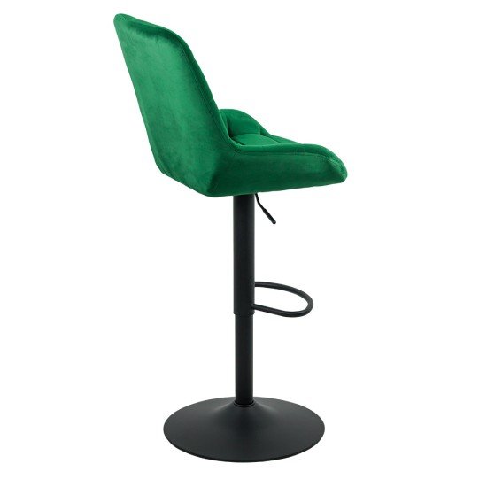 Scaun de bar reglabil din catifea ABS 145 verde