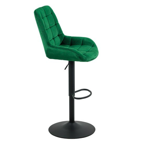 Scaun de bar reglabil din catifea ABS 145 verde