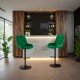 Scaun de bar reglabil din catifea ABS 145 verde