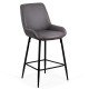 Bar stool in ecological leather and steel legs ABS 146 grey
