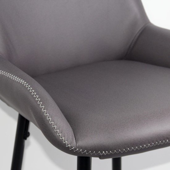 Bar stool in ecological leather and steel legs ABS 146 grey Bar stool in ecological leather and steel legs ABS 146 grey