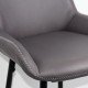 Bar stool in ecological leather and steel legs ABS 146 grey