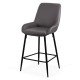 Bar stool in ecological leather and steel legs ABS 146 grey Bar stool in ecological leather and steel legs ABS 146 grey