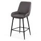 Bar stool in ecological leather and steel legs ABS 146 grey