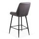 Bar stool in ecological leather and steel legs ABS 146 grey