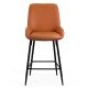 Bar stool in ecological leather and steel legs ABS 146 brown Bar stool in ecological leather and steel legs ABS 146 brown