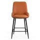 Bar stool in ecological leather and steel legs ABS 146 brown