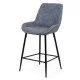 Scaun de bar fix din piele ecologica si picioare din otel ABS 146 albastru