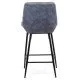 Scaun de bar fix din piele ecologica si picioare din otel ABS 146 albastru