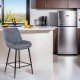 Scaun de bar fix din piele ecologica si picioare din otel ABS 146 albastru Scaun de bar fix din piele ecologica si picioare din otel ABS 146 albastru