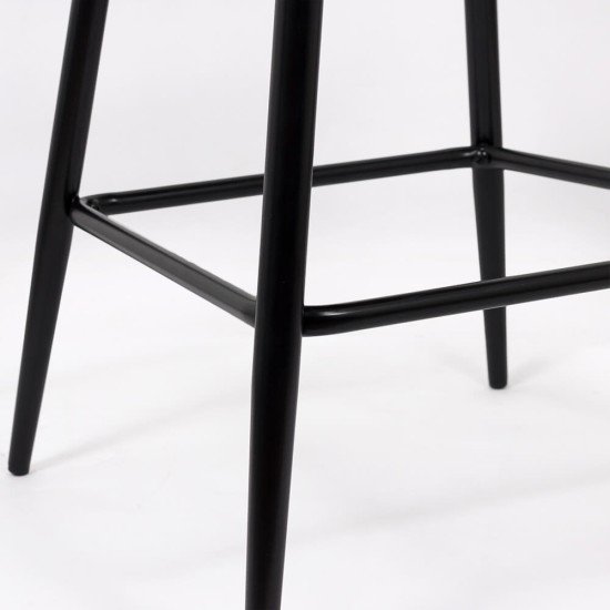 Scaun de bar fix din piele ecologica si picioare din otel ABS 146 albastru Scaun de bar fix din piele ecologica si picioare din otel ABS 146 albastru