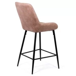 Scaun de bar roz din piele ecologică ABS 146