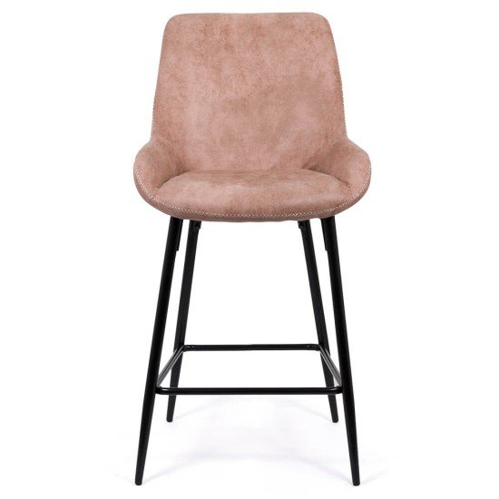 Bar stool in ecological leather and steel legs ABS 146 pink Bar stool in ecological leather and steel legs ABS 146 pink