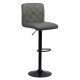 Height-adjustable and rotatable bar stool made of ABS eco leather 147 grey