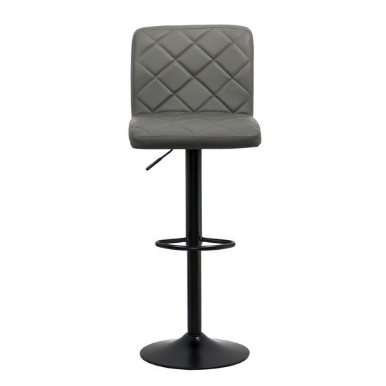 Height-adjustable and rotatable bar stool made of ABS eco leather 147 grey