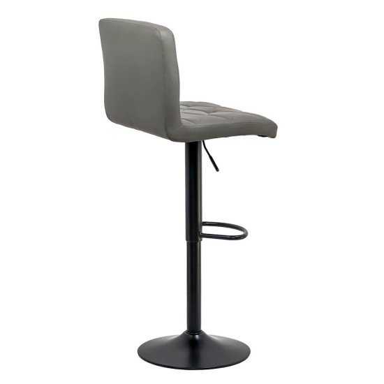 Height-adjustable and rotatable bar stool made of ABS eco leather 147 grey