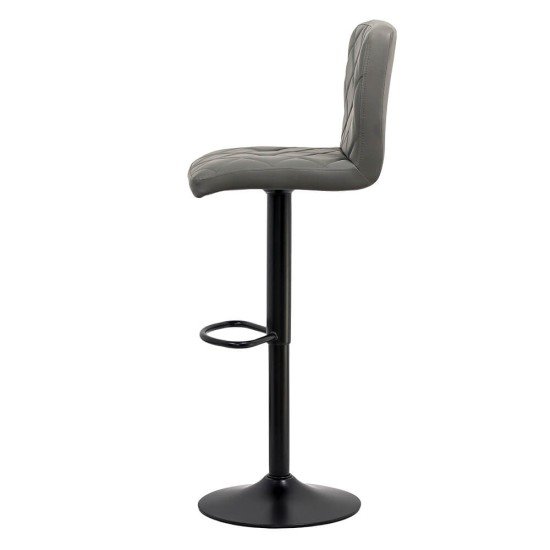 Height-adjustable and rotatable bar stool made of ABS eco leather 147 grey