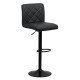 Height-adjustable and rotatable bar stool made of ABS eco leather 147 black