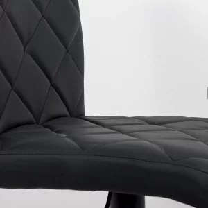 Scaun bar, înălțime reglabilă, rotativ, suport picioare, piele ecologica, negru, ABS 147