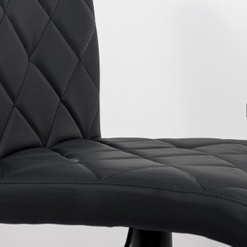 Scaun bar, înălțime reglabilă, rotativ, suport picioare, piele ecologica, negru, ABS 147