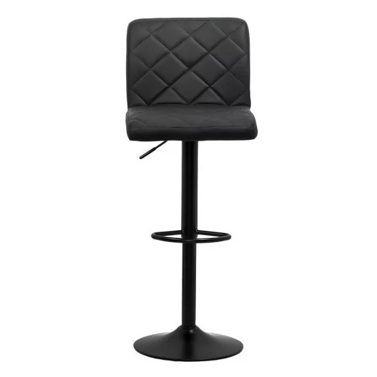 Scaun de bar reglabil pe inaltime si rotativ din piele eco ABS 147 negru