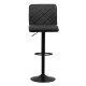 Scaun de bar reglabil pe inaltime si rotativ din piele eco ABS 147 negru