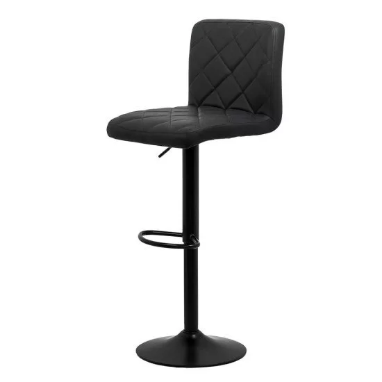Scaun de bar reglabil pe inaltime si rotativ din piele eco ABS 147 negru