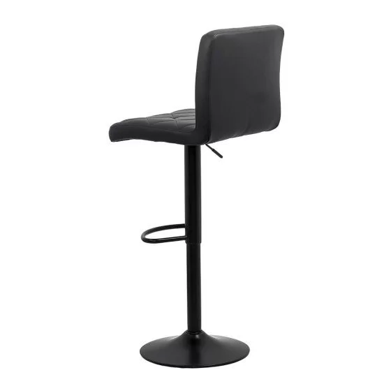 Scaun de bar reglabil pe inaltime si rotativ din piele eco ABS 147 negru