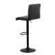Scaun de bar reglabil pe inaltime si rotativ din piele eco ABS 147 negru