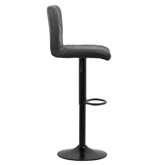Scaun de bar reglabil pe inaltime si rotativ din piele eco ABS 147 negru