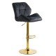 Scaun de bar negru, modern, din catifea, cu baza aurie ABS 148 Scaun de bar negru, modern, din catifea, cu baza aurie ABS 148