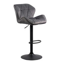 ABS velvet bar stool 149 gray