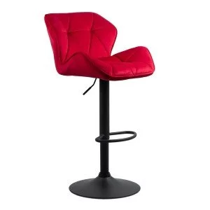 Scaun de bar din catifea ABS 149 rosu
