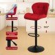 Scaun de bar din catifea ABS 149 rosu