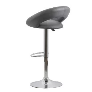 Scaun bar, înălțime reglabilă, rotativ, suport picioare, piele ecologica, gri, ABS 151