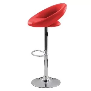 Scaun bar, înălțime reglabilă, rotativ, suport picioare, piele ecologica, rosu, ABS 151