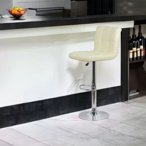 Scaun bar, înălțime reglabilă, rotativ, suport picioare, piele ecologica, crem, ABS 191