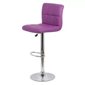 Scaun bar, înălțime reglabilă, rotativ, suport picioare, piele ecologica, mov, ABS 191
