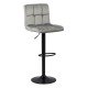 Bar stool with height-adjustable and rotating backrest in grey ABS 191B velvet