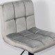 Scaun de bar cu spatar reglabil din catifea ABS 191B gri