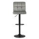 Scaun de bar cu spatar reglabil din catifea ABS 191B gri