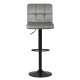 Bar stool with height-adjustable and rotating backrest in grey ABS 191B velvet