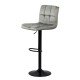 Scaun de bar cu spatar reglabil din catifea ABS 191B gri