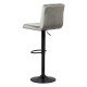 Bar stool with height-adjustable and rotating backrest in grey ABS 191B velvet