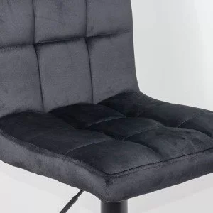 Scaun bar catifea ABS 191B negru