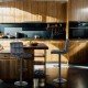 Scaun bar catifea ABS 191B negru