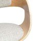 Beige living room chair BUC 014 made of fabric with curved wooden frame