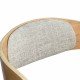 Beige living room chair BUC 014 made of fabric with curved wooden frame